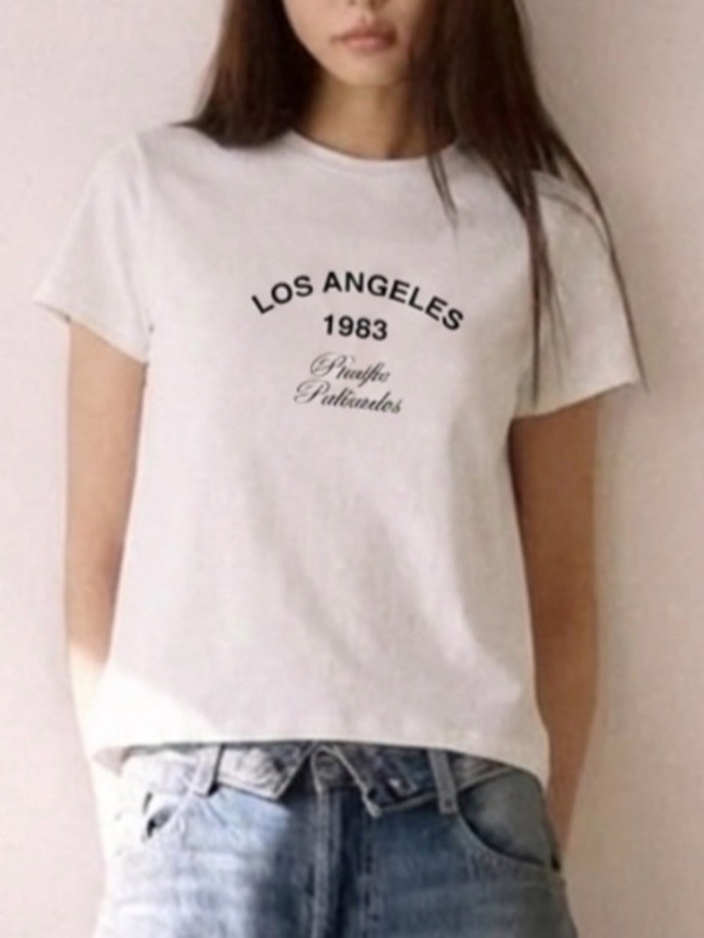 Zara LA Pacific Palisades~White Crewneck Tee